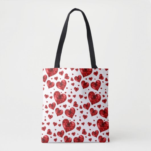 Floral Hearts Pattern Tote Bag (Voorkant)