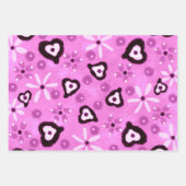 Floral Hearts Shades of Pink Pattern Decoupage Inpakpapier Vel (Voorkant 3)