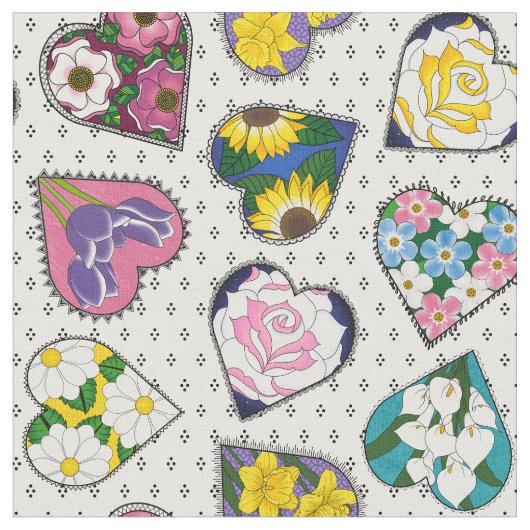 Floral Hearts Stof (Close Up)