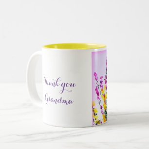 Floral Heather Gorse Butterfly gepersonaliseerd Tweekleurige Koffiemok