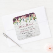 Floral hebben we verplaatst | Nieuwe aankondiging  Vierkante Sticker (Envelop)