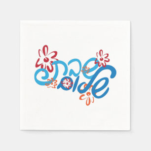 Floral Hebreeuws Shabbat Shalom Papier servet