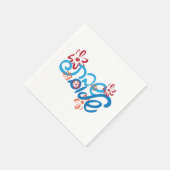 Floral Hebreeuws Shabbat Shalom Papier servet (Hoek)