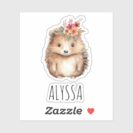 Floral Hedgehog waterverf Sticker