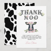 Floral Heilige Koe Dank Moo Birthday Bedankkaart (Voorkant / Achterkant)