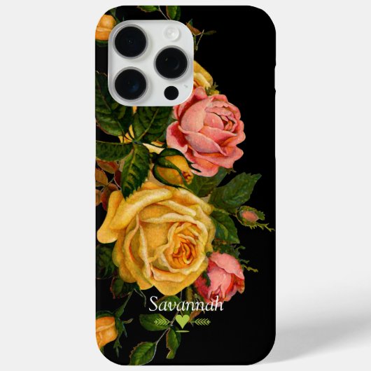 Floral Heirloom Rozen Black Case-Mate iPhone Case (Achterkant)