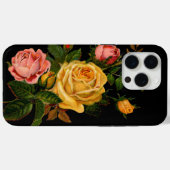 Floral Heirloom Rozen Zwart Roze Geel Case-Mate iPhone Case (Achterkant (horizontaal))