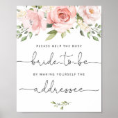 Floral helpt de drukbezette bruid Adres en envelop Poster (Voorkant)