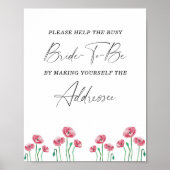 Floral helpt het bezige Poster van het bruidsadres (Voorkant)