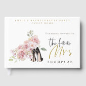 Floral Hen Party Future Mrs. Name Black Gold Scrip Gastenboek (Voorkant)