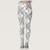 Floral Henna Mandala Black White Leggings (Voorkant)
