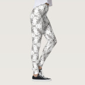 Floral Henna Mandala Black White Leggings (Rechts)