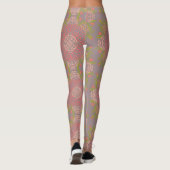 Floral Henna Mandala Blush Pink Bright Patroon Leggings (Achterkant)