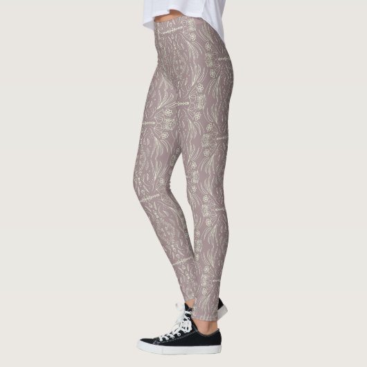 Floral Henna Mandala Blush Pink Pattern Leggings (Links)