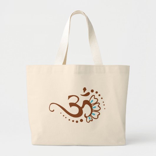 Floral Henna Om Grote Tote Bag (Voorkant)