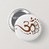 Floral Henna Om Ronde Button 5,7 Cm (Voorkant /achterkant)
