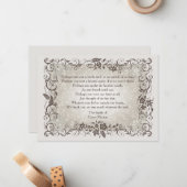 Floral Herdenking Bereavement Dank u Notecard Notitiekaartje (Voorkant / Achterkant in situ)