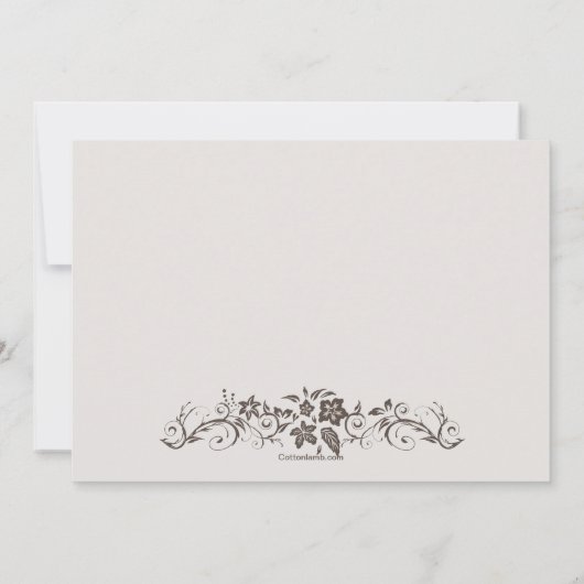 Floral Herdenking Bereavement Dank u Notecard Notitiekaartje (Achterkant)