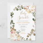 Floral Herfst Baby Sprinkle Invitation Kaart (Voorkant)