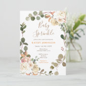 Floral Herfst Baby Sprinkle Invitation Kaart (Staand voorkant)