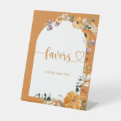 Floral herfst boogpompoen Favor Reclamebord Met Voetstuk (Voorkant)