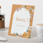 Floral herfst boogpompoen Favor Reclamebord Met Voetstuk (Insitu)