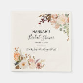 Floral Herfst Botanisch Vrijgezellenfeest Papier Servet (Voorkant)