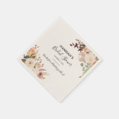 Floral Herfst Botanisch Vrijgezellenfeest Papier Servet (Hoek)