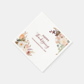 Floral Herfst Fanical Happy Thanksgiving Paper Servet (Hoek)