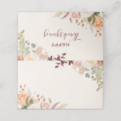 Floral Herfst Fanical Happy Thanksgiving Plaatskaartje (Buitenkant ongevouwen)