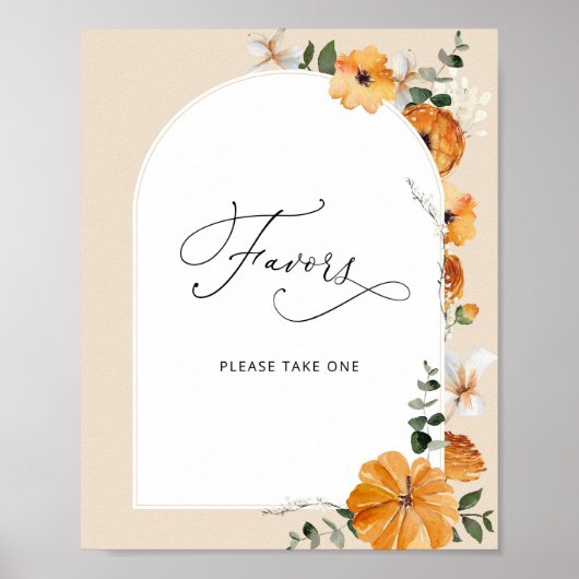 Floral herfst Favors Poster (Voorkant)