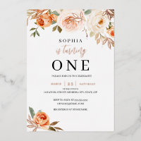 Floral Herfst herfst meisje 1ste verjaardag