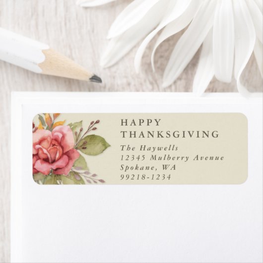 Floral Herfst/het Adres van de Terugkeer van het B Etiket (Insitu)