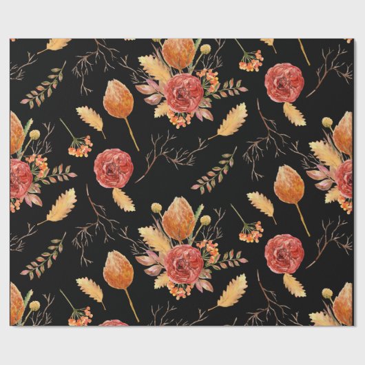 Floral Herfst inpakpapier (Vlak)