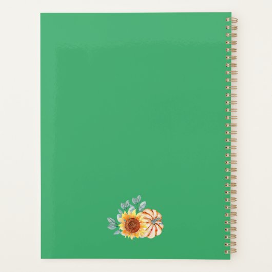 Floral Herfst Inspire School Planner (Achterkant)