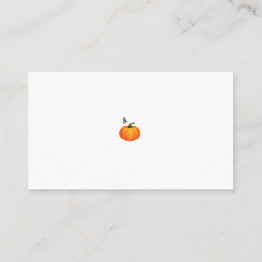 Floral Herfst krans met Schattige pompoenen Informatiekaartje (Achterkant)