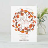 Floral herfst leaf bridal doucheuitnodiging kaart (Staand voorkant)