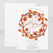 Floral herfst leaf bridal doucheuitnodiging kaart (Voorkant / Achterkant)