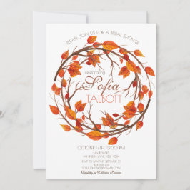 Floral herfst leaf bridal doucheuitnodiging kaart
