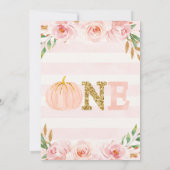 Floral Herfst Little Pumpkin Birthday Invitation Kaart (Achterkant)