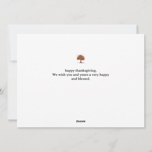 Floral Herfst Modern Happy thanksgiving familiefot Feestdagenkaart (Achterkant)