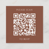 Floral Herfst Modern Wedding Website QR Code RSVP Informatiekaartje (Achterkant)