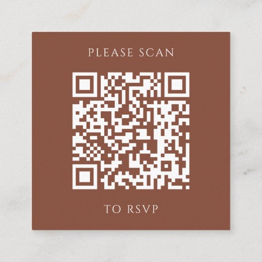 Floral Herfst Modern Wedding Website QR Code RSVP Informatiekaartje (Achterkant)