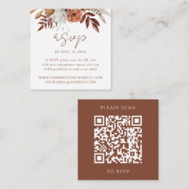 Floral Herfst Modern Wedding Website QR Code RSVP Informatiekaartje