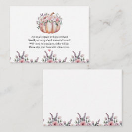 Floral Herfst Pompoen Baby shower Boek Aanvraag Informatiekaartje