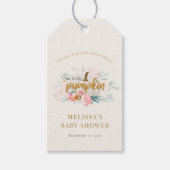 Floral Herfst Pompoen Baby shower Dank u Cadeaulabel (Voorkant)