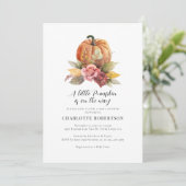 Floral Herfst pompoen Baby shower Kaart (Staand voorkant)
