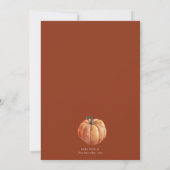 Floral Herfst pompoen Baby shower Kaart (Achterkant)
