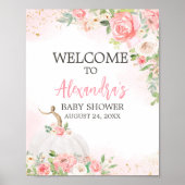 Floral Herfst pompoen Baby shower Welkom Poster (Voorkant)