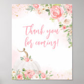 Floral Herfst Pompoen Bedankt voor uw komst Poster (Voorkant)